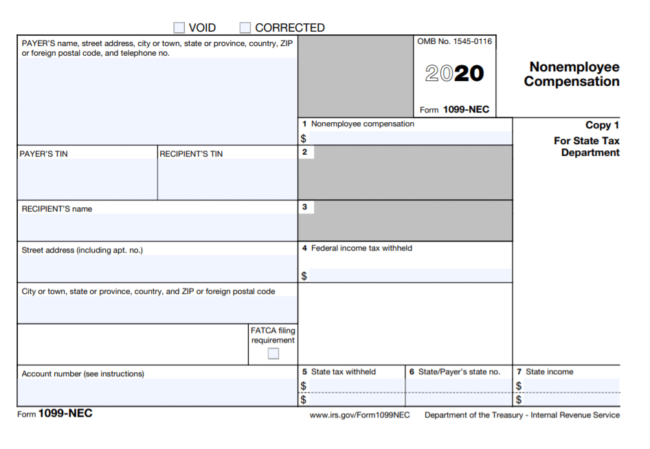 1099 Nec Form 2020 Printable Customize and Print